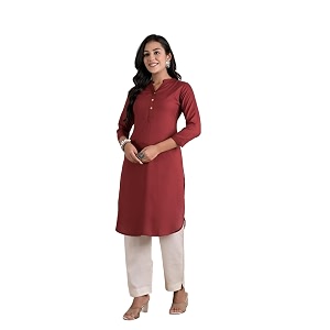 Armiya Rayon Solid Straight Kurta Kurti for