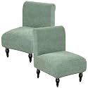 Armless Accent Chair Cover Slipcover for Living Room,Dark Green