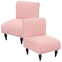 Armless Accent Chair Cover Slipcover for Living Room,Pink
