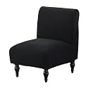 Armless Accent Chair Cover Slipcover for Living Room,Black