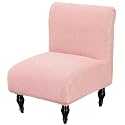 Armless Accent Chair Cover Slipcover for Living Room,Pink