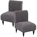 Armless Accent Chair Cover Slipcover for Living Room,Dark Grey