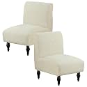 Armless Accent Chair Cover Slipcover for Living Room,Beige