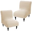 Armless Accent Chair Cover Slipcover for Living Room,Beige