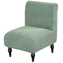 Armless Accent Chair Cover Slipcover for Living Room,Dark Green