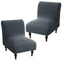 Armless Accent Chair Cover Slipcover for Living Room,Dark Gray
