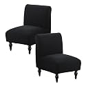 Armless Accent Chair Cover Slipcover for Living Room,Black