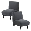 Armless Accent Chair Cover Slipcover for Living Room,Dark Grey