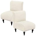 Armless Accent Chair Cover Slipcover for Living Room,Beige