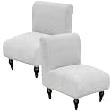 Armless Accent Chair Cover Slipcover for Living Room,Light Grey