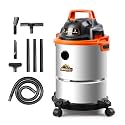 Armor All VO408S 0901 4 Gallon 3 Peak HP Stainless Steel Wet/Dry Vacuum, Orange