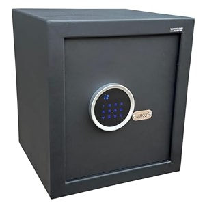 armour 59 litre 28 kg mechanical key safe locker - mild steel security lock box for home office hotel shop - ultra manual key locking system - metal deposite safety solution 16 x 16 x 18 in ivory