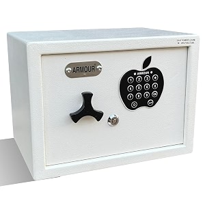 armour 11 liter 9 kg digital electronic safe box with keypad lock amp 2 override keys 9 in x 12 in x 9 in high security locker for home amp offices with dual lock amp in built alarm - white color