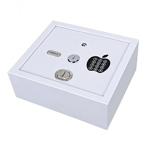 armour electronic safe box - 22 litre high-security digital locker with dual lock amp tamper alarm  top open access for easy use  protect valuables cash amp jewelry 17 kg white
