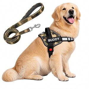 Army Camo Dog Vest Harness with Leash
