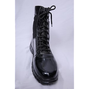 army dms long boots for men - black leather military combat boots  lace-up design  rugged sole safety boots