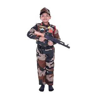 army dress for kids  indian military soldier fancy dress costume  polyester fabric  army uniform for boys amp girls  school fancy dress role play independence day amp republic day