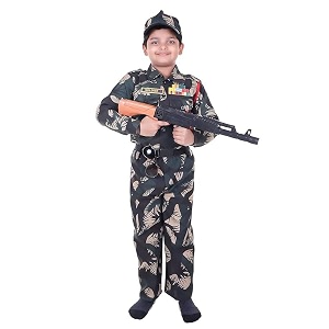 army dress for kids  indian military soldier fancy dress costume  polyester fabric  army uniform for boys amp girls  school fancy dress role play independence day amp republic day