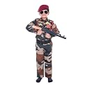 Army Dress for Kids | Indian Military Soldier Fancy Dress Costume | Polyester Fabric | Army Uniform for Boys &amp; Girls | School Fancy Dress, Role Play, Independence Day &amp; Republic Day