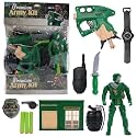 Army Kit for Kids - 11 Piece Military Soldier Pretend Play Set with Soft Bullet Gun, 3 Darts, Toy Knife, Grenade, Walkie Talkie, Badge & Accessories - Tactical Gear Gift for Boys Age 3+