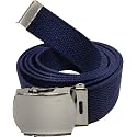 ARMYU Army Web Belt 100% Cotton Canvas Military Color Webbed Belts with Slider Buckle 54" Long
