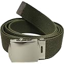 ARMYU Army Web Belt 100% Cotton Canvas Military Color Webbed Belts with Slider Buckle 54" Long
