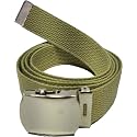 ARMYU Army Web Belt 100% Cotton Canvas Military Color Webbed Belts with Slider Buckle 54" Long