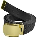 ARMYU Army Web Belt 100% Cotton Canvas Military Color Webbed Belts with Slider Buckle 54" Long