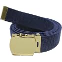 ARMYU Army Web Belt 100% Cotton Canvas Military Color Webbed Belts with Slider Buckle 54" Long