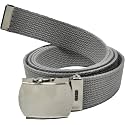 ARMYU Army Web Belt 100% Cotton Canvas Military Color Webbed Belts with Slider Buckle 54" Long