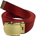 ARMYU Army Web Belt 100% Cotton Canvas Military Color Webbed Belts with Slider Buckle 54" Long