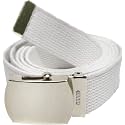 ARMYU Army Web Belt 100% Cotton Canvas Military Color Webbed Belts with Slider Buckle 54" Long