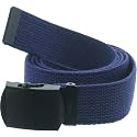 ARMYU Army Web Belt 100% Cotton Canvas Military Color Webbed Belts with Slider Buckle 54" Long