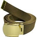 ARMYU Army Web Belt 100% Cotton Canvas Military Color Webbed Belts with Slider Buckle 54" Long