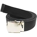 ARMYU Army Web Belt 100% Cotton Canvas Military Color Webbed Belts with Slider Buckle 54" Long