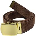 ARMYU Army Web Belt 100% Cotton Canvas Military Color Webbed Belts with Slider Buckle 54" Long