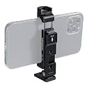 Metal Phone Tripod Mount w Cold Shoes, 1/4" & 3/8" Screw Hole & Arca Port, Smartphone Adapter for iPhone Samsung Cell Phone Holder, Video Live Streaming Vlogging Rig