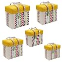 Arnavira Handmade Multipurpose Basket with Lid Set of 5 used as Lunch Bag,Shopping, Grocery, Tote Bag, Picnic Bag, Return Gift Bag (Set of 5 XS S XL L M)