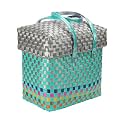 Arnavira Handmade Multipurpose with Lid 4L Used as Lunch Lunch Bag Tiffin Bag for Office,School &amp; Travel (18x12x19) (Sea Green Silver, X Small)