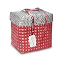 Arnavira Handmade Multipurpose with Lid 7.5L Used as Lunch Lunch Bag Tiffin Bag for Office,School &amp; Travel (25x13x22) (Red Silver, Small)