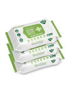 aro kleen germ protection wipes disinfectant wet wipes for skin  surfaces pack of 3 144 wipes