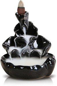 arohi enterprises smoke backflow incense burner with 10 smoke backflow incense cone for home decor polyresin incense holder