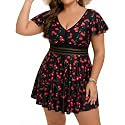 Arolina Plus Size Swimsuit for Women Two Piece Swim Dress Tankini Full Coverage Tummy Control Bathing Suits with Shorts