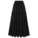 Arolina Women's Summer Maxi Skirt Trendy High Waist Pleated Ruffle Long Skirts Flowy Beach Boho Skirt Dress with Pockets
