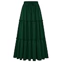 Arolina Women's Summer Maxi Skirt Trendy High Waist Pleated Ruffle Long Skirts Flowy Beach Boho Skirt Dress with Pockets