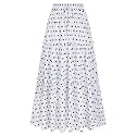 Arolina Women's Summer Maxi Skirt Trendy High Waist Pleated Ruffle Long Skirts Flowy Beach Boho Skirt Dress with Pockets