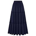 Arolina Women's Summer Maxi Skirt Trendy High Waist Pleated Ruffle Long Skirts Flowy Beach Boho Skirt Dress with Pockets