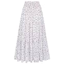 Arolina Women's Summer Maxi Skirt Trendy High Waist Pleated Ruffle Long Skirts Flowy Beach Boho Skirt Dress with Pockets