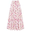Arolina Women's Summer Maxi Skirt Trendy High Waist Pleated Ruffle Long Skirts Flowy Beach Boho Skirt Dress with Pockets