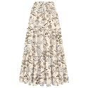 Arolina Women's Summer Maxi Skirt Trendy High Waist Pleated Ruffle Long Skirts Flowy Beach Boho Skirt Dress with Pockets